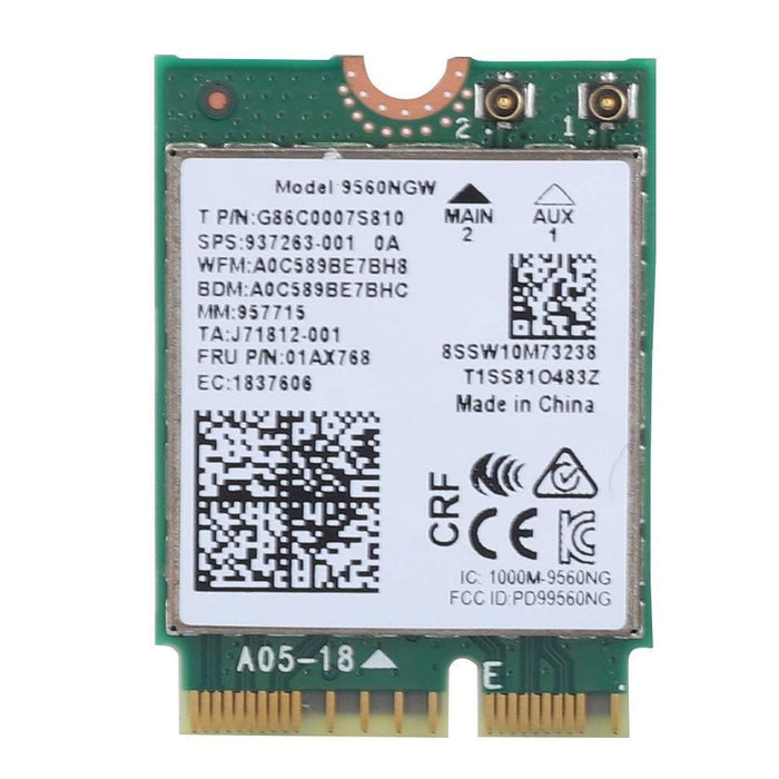 Wireless WiFi Card for Intel 9560AC NGW, 1730Mbps 2.4G/5G Dual Band Bluetooth 5.0 Network Card for Samsung/Dell/Sony/ACER/ISUS/MSI/Clevo/Terransforce/Hasee
